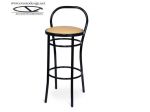 Sgabello in tubolare h.73 con schienale sedile palstica o imbottito