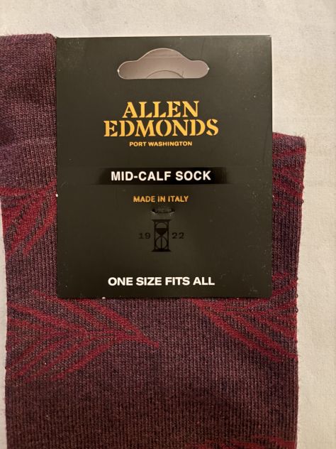 CALZE NUOVE DA UOMO IN COTONE FIRMATE ORIGINALI ALLEN EDMONDS,MADE IN ITALY - Foto 2