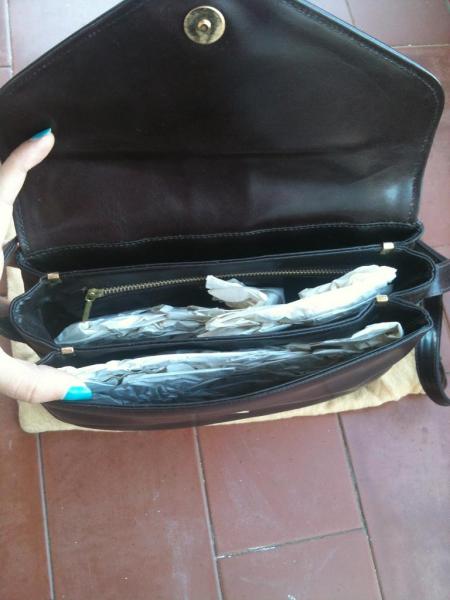 Borsa vintage pelle marrone con tracolla - Foto 3