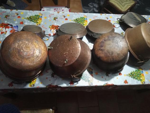 pentoloni e padelle in rame antichissime - Foto 3