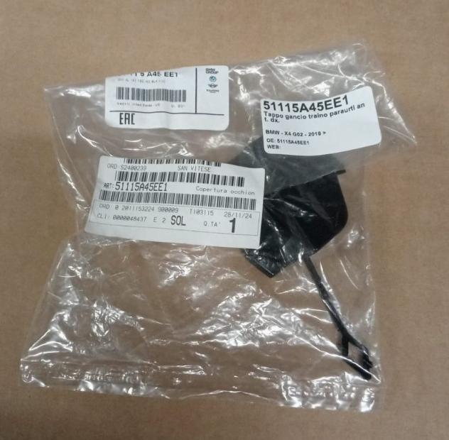 Tappo gancio traino paraurti ant. dx. 51115A45EE1 Carrozzeria  Lamierati esterni  Paraurti  Tappo gancio t BMW - X4 G02 - 2018