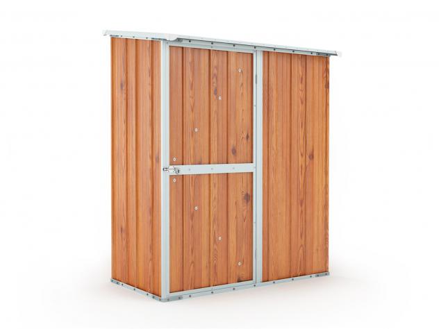Box in Acciaio Zincato Casetta da Giardino in Lamiera 1.55 x 1.00 m x h1.92 m - 50 KG – 1,55 metri quadri – LEGNO - Foto 2