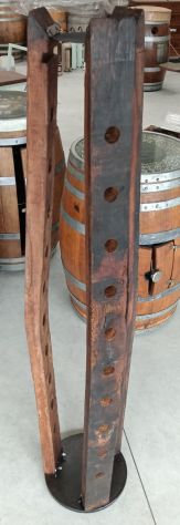 Porta Bottiglie Verticale in Doghe di Vera Botte - Artigianale, Alto 157cm - Foto 2