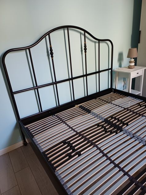 Letto matrimoniale in ferro battuto nero nuovo - Foto 5