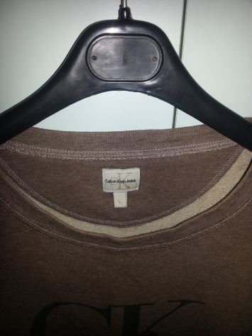 FELPA NUOVA,FIRMATA ORIGINALE"CALVIN KLEIN JEANS",ELASTICIZZATA,UNISEX,TAGLIA L - Foto 3