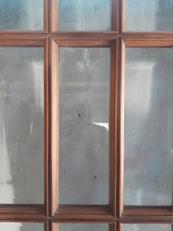 Vetrate Fisse in legno all'inglese e vetri molati con telaio in legno Noce - Foto 5