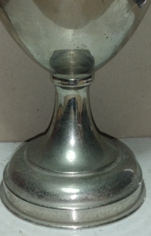 ANFORA IN METALLO , A FORMA DI COPPA , VINTAGE  , ALTA 40 CM . ANNI 60 - Foto 4