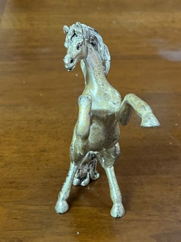 Scultura cavallino argento - Foto 3