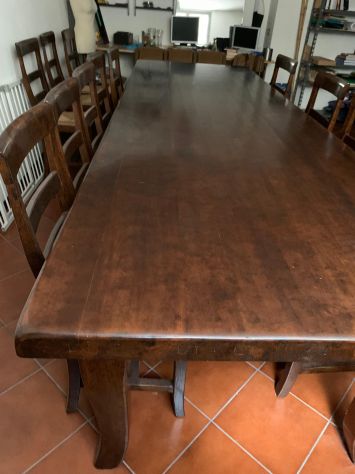TAVOLO LEGNO MASSELLO 12 SEDIE - Foto 6