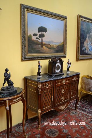Servante stile Luigi XV transizione lastronata a marqueterie - Foto 7