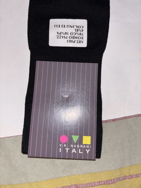 CALZE NUOVE IN COTONE EGIZIANO UOMO FIRMATE ORIGINALI V.K. NAGRANI,MADE IN ITALY - Foto 3