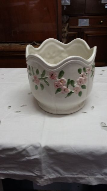 Porta vaso floreale, ceramica - Vintage