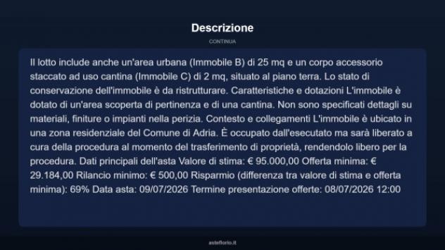 Immobile in asta di 182 m² con più di 5 locali in vendita a Adria - Foto 4