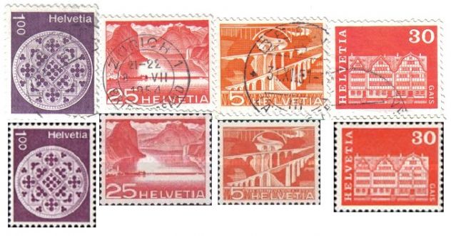 A147 - RARA VARITA' DI FRANCOBOLLI SVIZZERA