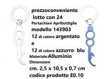 24 Portachiavi Apribottiglie 143903 Colore:12 Azzurro e 12 argentato