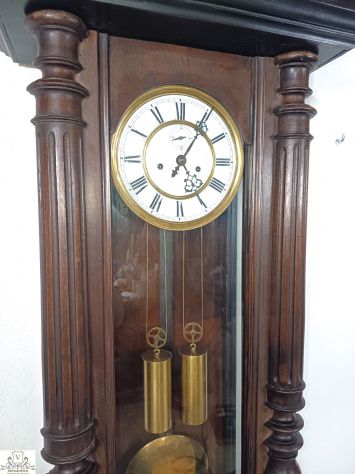 176368 Antico orologio a pendolo a due pesi Vienna - Foto 6