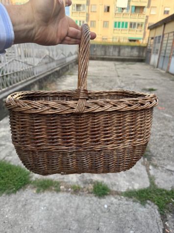 Cesto in Vimini Vintage Robusto e Artigianale Perfetto per Arredo o Uso Quotidia - Foto 7