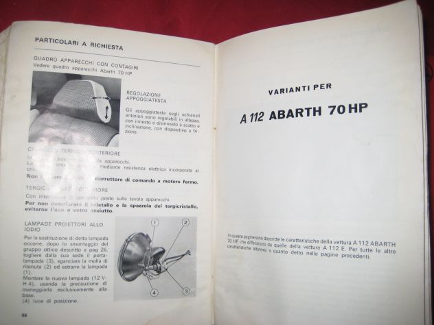 LIBRETTO USO E MANUTENZIONE AUTOBIANCHI A 112 E A112 70HP - Foto 4