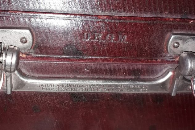 Portagioie da viaggio d'epoca , in pelle rosso scuro,  marchiato con anagramma - Foto 2