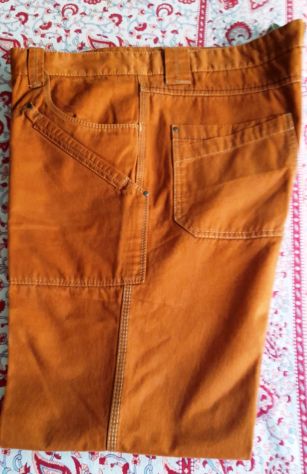 pantaloni in fustagno taglio sportivo  blu side tg 56 - Foto 3