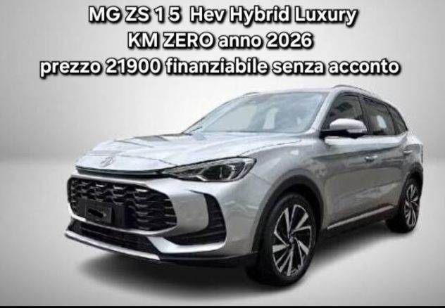 MG Zs Hev Luxury Silver KM ZERO pronta consegna 102 cv finanziabile
