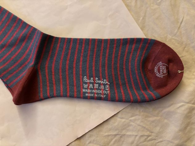CALZE NUOVE CON CARTELLINO UOMO FIRMATE ORIGINALI”PAUL SMITH”MADE IN ITALY - Foto 7
