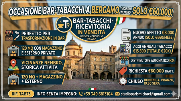 Tabaccheria con possibilità bar - rif. TAB73