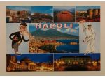 Cartolina Napoli panorama,Totò e Pulcinella-Ed.Carcavallo non viaggiata anni '70