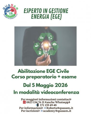 Esperto Gestione Energia - EGE Civile ed Industriale - Norma UNI CEI 11339