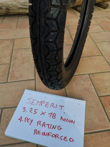 Copertone pneumatico gomma 3.25 18 Semperit nylon 4 ply rating - Foto 2