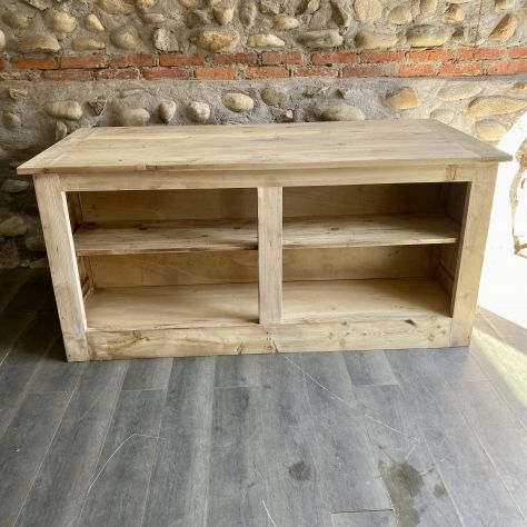BANCONE IN LEGNO MASSELLO GREZZO AL NATURALE - Foto 10
