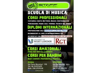 Corsi di MUSICA e DOPPIAGGIO- Staff Music School Viterbo