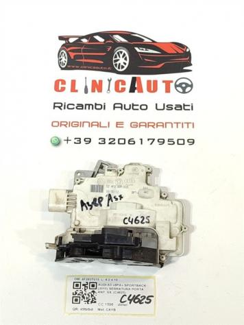 SERRATURA ANTERIORE SINISTRA AUDI A3 Serie (8P1) 4F2837015 CAYB (0812)