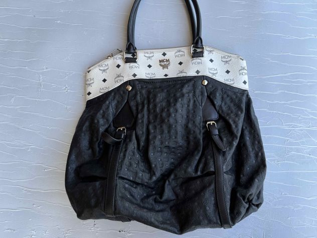 MCM borsa donna in pelle nera usata - Foto 9