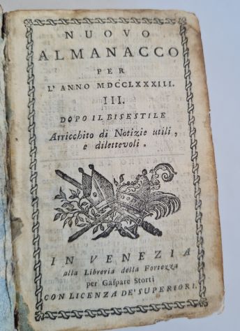 Nuovo Almanacco per l'anno MDCCLXXXIII (1783) - Foto 2