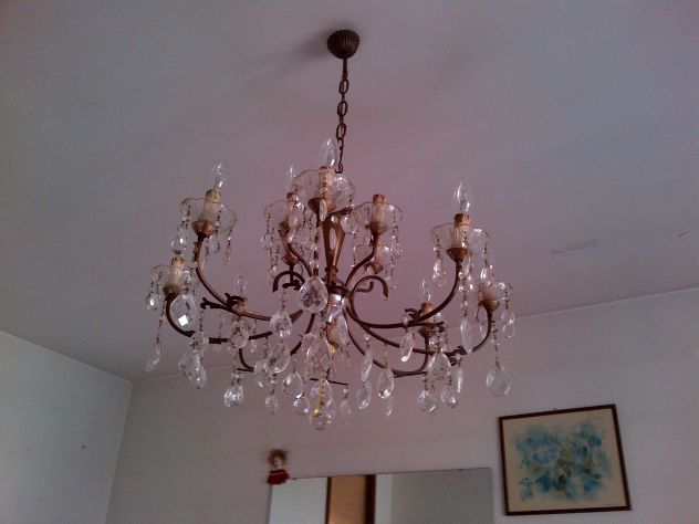 1QA LAMPADARIO OTTONE CRISTALLO