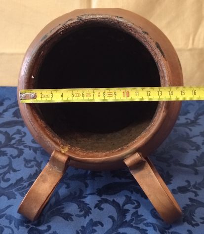 Pignata Brocca Vintage x Fagioli in Rame con due manici – RARO h 20cm cod. 20 - Foto 5