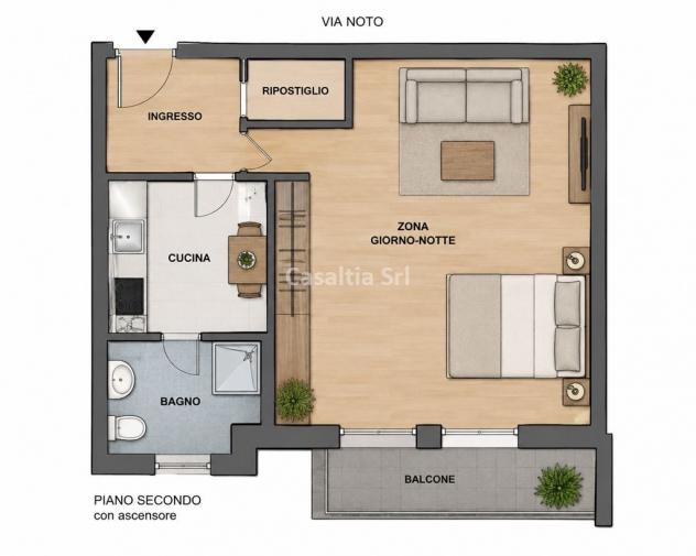 Monolocale arredato con balcone in affitto nel quartiere Corvetto - Foto 15