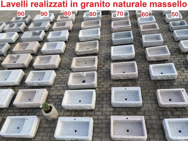 Lavello lavandino in pietra granito 70 cm - Foto 10