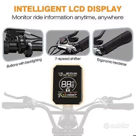 FAT BIKE HITWAY BK29S 48V DOPPIA BATTERIA NUOVO - Foto 4