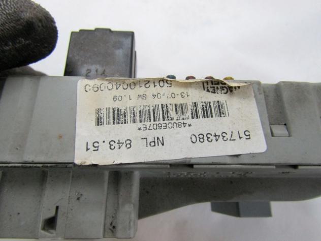 55195819 KIT ACCENSIONE AVVIAMENTO LANCIA YPSILON 1.3 D 51KW 5M 3P (2004) RICAMBIO USATO CON CENTRALINA MOTORE, BLOCCHETTI ACCENSIONE APERTURA CON CHI - Foto 10