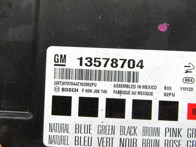 55577619 KIT ACCENSIONE AVVIAMENTO OPEL INSIGNIA A 2.0 D 118KW 6M 5P (2011) RICAMBIO USATO CON CENTRALINA MOTORE, QUADRO STRUMENTI, BLOCCHETTI ACCENSI - Foto 5