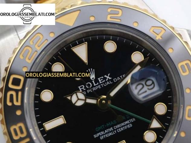 Rolex Replica GMT MASTER II 116713 LN 904L SS MIGLIOR EDIZIONE SU BRACCIALE SS/YG 3186 - Foto 4