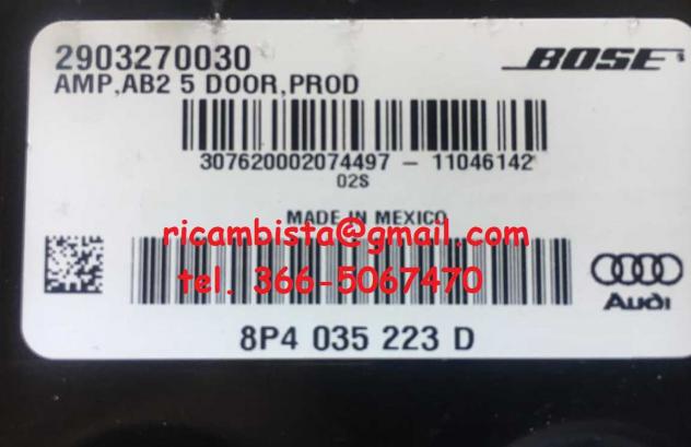8P4035223D Audi A3 Sportback amplificatore Bose
