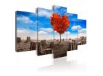 Quadro Cuore E Tronchi 100x50 E 200x100 - Blu - ARREDALACASA