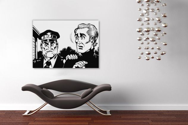 Quadro Alan Ford dipinto a mano pop art moderno