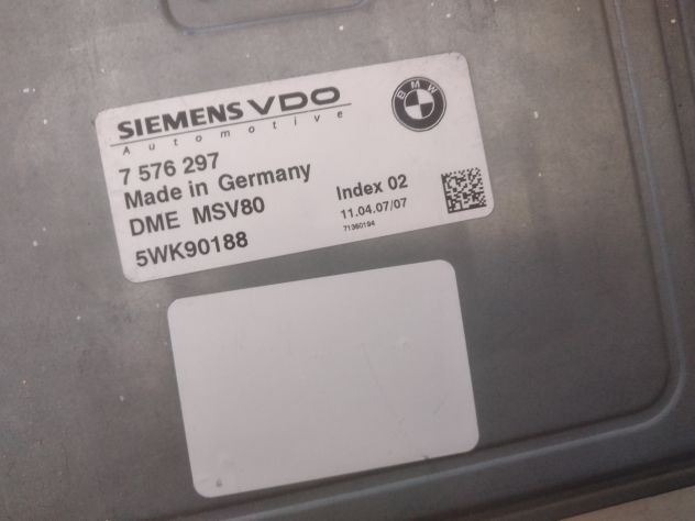 Centralina motore Siemens, BMW, 7576297, 7 576 297, DME MSV80, 5WK90188, Indice - Foto 2
