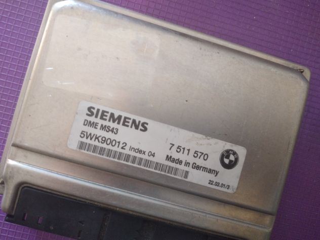 ECU CENTRALINA MOTORE SIEMENS ECU Siemens 5WK90012 DME MS43 DME 7511570BMW 75115 - Foto 3