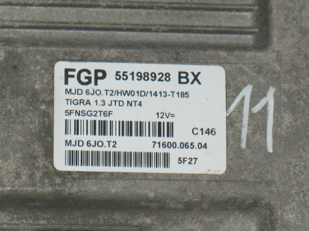 55198928BX ECU OPEL TIGRA 1.3 CDTI Z13DT 55198928BX MJD 6JO.T2 HW01D - Foto 2