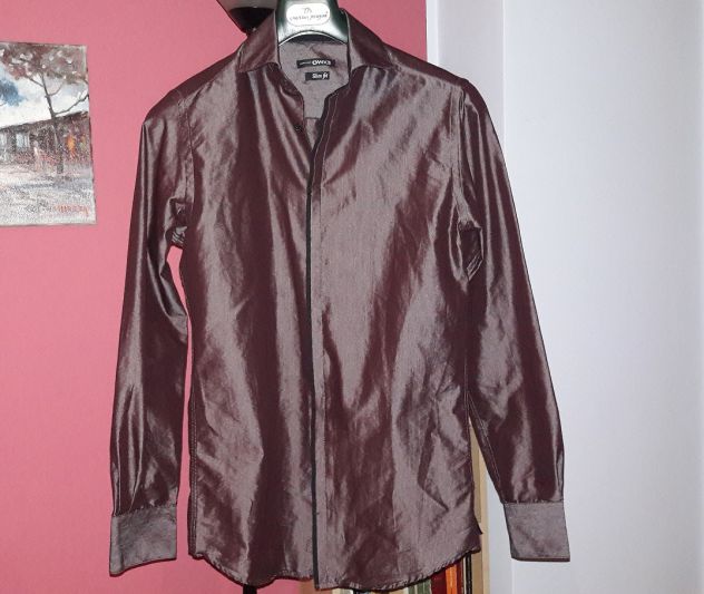 Camicia Rosso metallizzato Tg 37/38 M - NUOVA - Foto 4